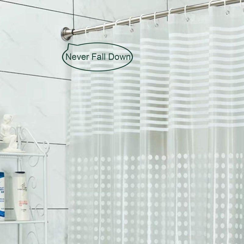 SHERY Shower Rod Tension Shower Curatin Rod Adjustable Shower Curtain Pole in Screw Or No Need Tool Mounted Nickle and Black - Image 4